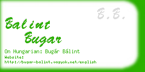 balint bugar business card